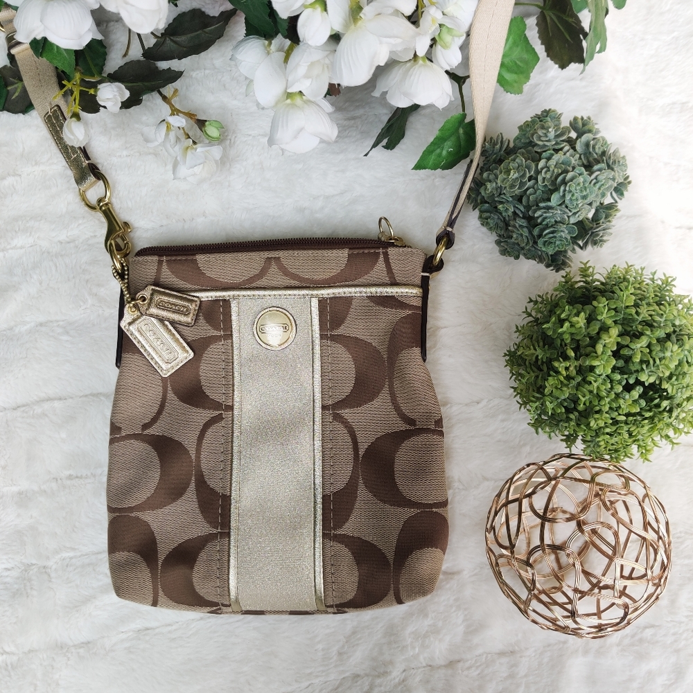 Coach Heritage Signature Stripe Swingpack Crossbody Bag
